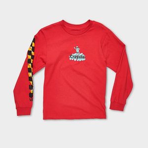 Vans Kids&apos; Toddler and Little Kids&apos; x Crayola Crayon Long-Sleeve T-Shirt in Red/Chili Pepper Size 4 T Cotton/Polyester/Rayon - 5821632