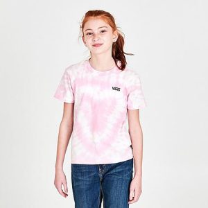 Vans Girls&apos; Heart Tie-Dye T-Shirt in Pink/Pink Size Large 100% Cotton/Jersey - 5802392