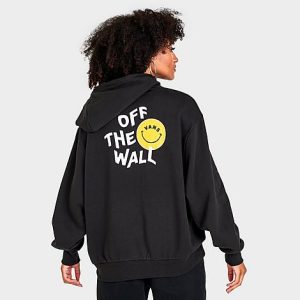 Vans Women&apos;s Mar Mar Oversized Pullover Hoodie in Black/Black Size XL Cotton/Polyester/Fleece - 5822416