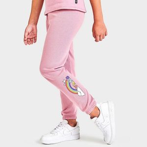 Vans Toddler and Girls&apos; Little Kids&apos; Happy Bow Fleece Jogger Pants in Pink/Lilas Size 6X Cotton/Polyester/Fleece - 5821689