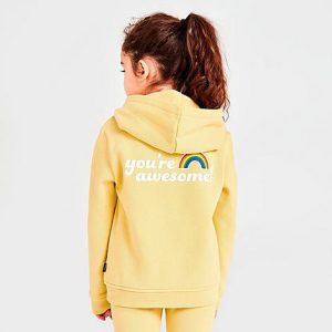 Vans Toddler and Girls&apos; Little Kids&apos; Radically Happy Full-Zip Hoodie in Yellow/Raffia Size 6X Cotton/Polyester/Fleece - 5821695