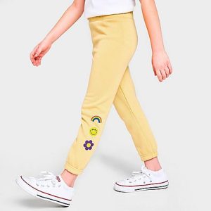 Vans Toddler and Girls&apos; Little Kids&apos; Radically Happy Jogger Pants in Yellow/Raffia Size 6X Cotton/Polyester/Fleece - 5821701
