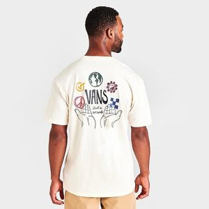 Vans In Our Hands Earth Graphic T-Shirt in White/Antique White Size 2XL 100% Cotton - 5808216