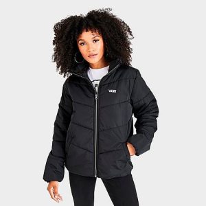 Vans Women&apos;s Foundry V Puffer MTE-1 Jacket in Black/ Size Medium 100% Polyester - 5822419