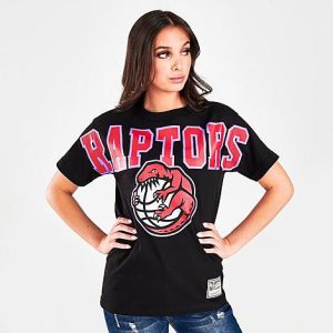 Mitchell And Ness Women&apos;s Toronto Raptors NBA Logo T-Shirt in Black/Black Size Medium 100% Cotton/Jersey - 5834763