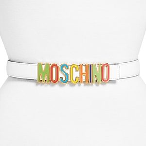 Moschino Women's Rainbow Logo Buckle Leather Belt- 4156843
