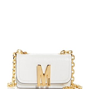 Moschino Croc Embossed Leather Crossbody- 4224503