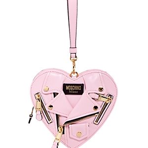 Moschino Moto Jacket Heart Leather Shoulder Bag- 4224499