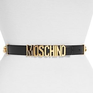 Moschino Women's Logo Buckle Leather & Chainlink Belt- 4224513