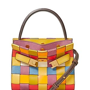 Tory Burch Lee Radziwill Woven Petite Double Bag- 4385444
