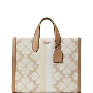 kate spade new york Manhattan Oversized Spade Flower Jacquard Stripe Tote- 4473471