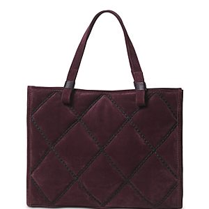 Callista Cross Quilted Suede Tote- 4483276