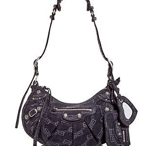 Balenciaga Le Cagole Small Bb Monogram Denim Shoulder Bag- 4452285