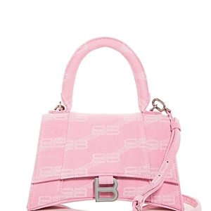 Balenciaga Hourglass Small Denim Monogram Top Handle Bag- 4772408