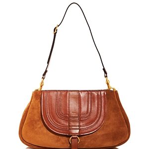 Chloe Marcie Leather Clutch with Shoulder Strap- 4542579