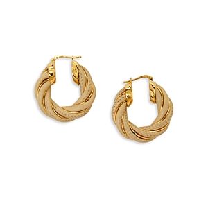 Bottega Veneta Leather Twisted Hoop Earrings- 4541211
