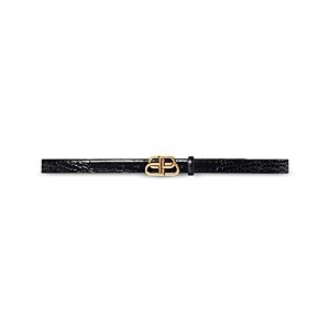 Balenciaga Women's Bb Logo Buckle Croc Embossed Leather Belt- 4562131