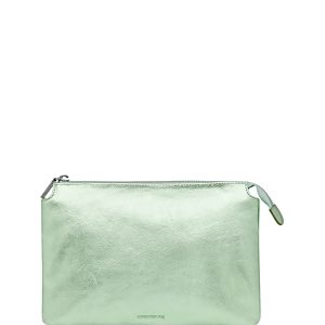 Whistles Elita Double Pouch Metallic Leather Clutch- 4529011