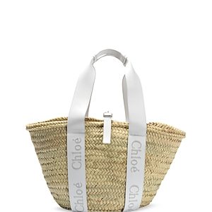 Chloe Sense Medium Raffia Basket Tote- 4542574