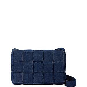 Bottega Veneta Small Cassette Weaved Denim Crossbody- 4622487
