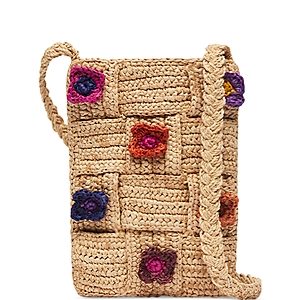 Vanessa Bruno Raffia Phone Crossbody- 4626255