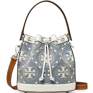 Tory Burch T Monogram Denim Bucket Bag- 4681430