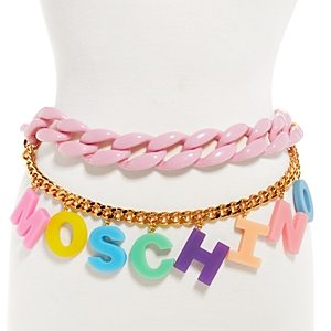 Moschino Women's Bijoux Small Chain Link Logo Belt- 4346041