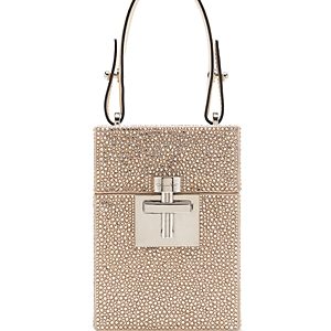 Oscar de la Renta Alibi Crystal Pave Satin Top Handle Bag- 4726719