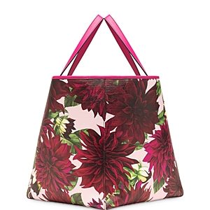 Oscar de la Renta Square Medium Dahlia Printed Cotton Tote- 4726714