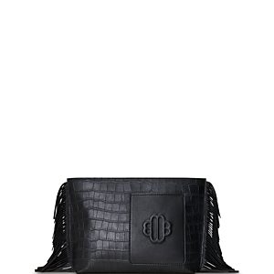 Maje Croc Embossed Leather Clutch- 4614883