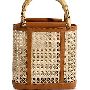 Lusana Emerald Mini Rattan Tote- 4752607