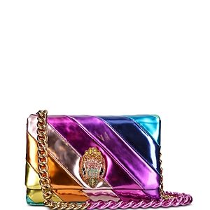Kurt Geiger London Mini Kensington Metallic Leather Long Flap Crossbody- 4754124