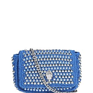 Kurt Geiger London Crochet Kensington Silver Tone Stud Small Crossbody- 4754102