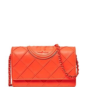 Tory Burch Fleming Leather Soft Chain Wallet- 4785420