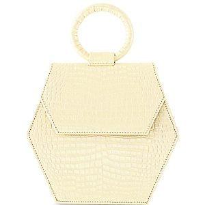 Anima Iris Zuri Croc Embossed Leather Top Handle Bag- 4755399