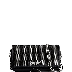 Zadig & Voltaire Rock Plumetis Leather Clutch- 4746659