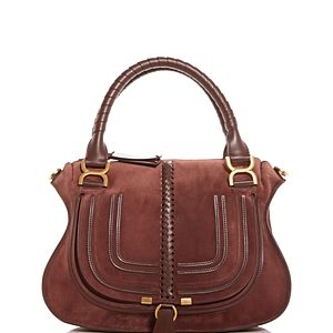 Chloe Marcie Double Carry Medium Suede Shoulder Bag- 4806952