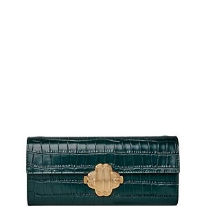 Maje Clover Embossed Leather Baguette Clutch- 4614886