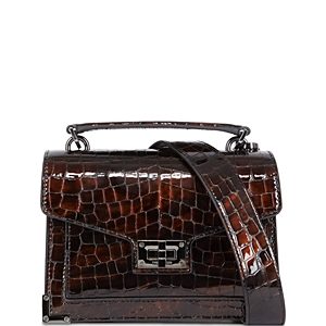 The Kooples Emily Small Croc Embossed Leather Handbag- 4854580