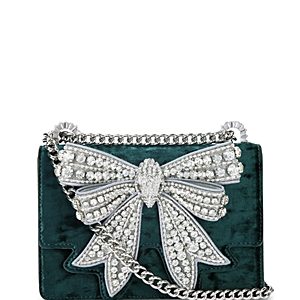 Kurt Geiger London Shoreditch Small Crystal Embellished Bow Leather Crossbody- 4625491