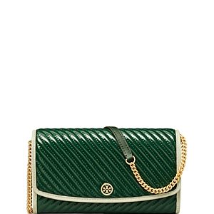 Tory Burch Robinson Patent Quilted Chain Wallet- 4863498