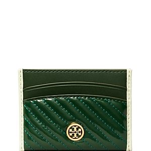 Tory Burch Robinson Patent Quilted Card Case- 4863499