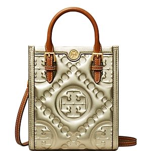 Tory Burch T Monogram Metallic Puffy Mini Tote- 4863533