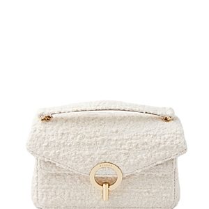 Sandro Yza Small Cream Tweed Convertible Handbag- 4813430