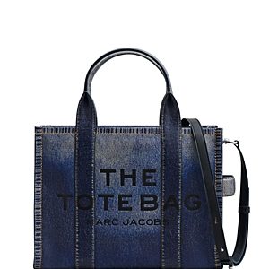 Marc Jacobs The Medium Denim Photo Print Leather Tote- 4842767