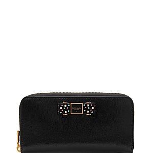 kate spade new york Morgan Bow Bedazzled Patent Leather Zip Around Continental Wallet- 4782895