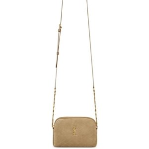 Saint Laurent Gaby Zipped Pouch in Quilted Suede- 4926862