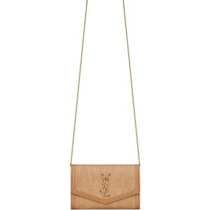 Saint Laurent Uptown Chain Wallet in Micro Raffia- 4926854