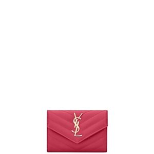 Saint Laurent Cassandre Matelasse Small Envelope Wallet in Grain De Poudre Embossed Leather- 4926872