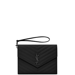 Saint Laurent Cassandre Matelasse Flap Pouch in Grain De Poudre Embossed Leather- 4926903